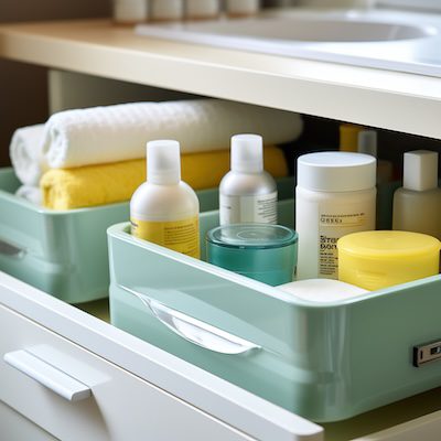 Organizing and Cleaning Bathroom